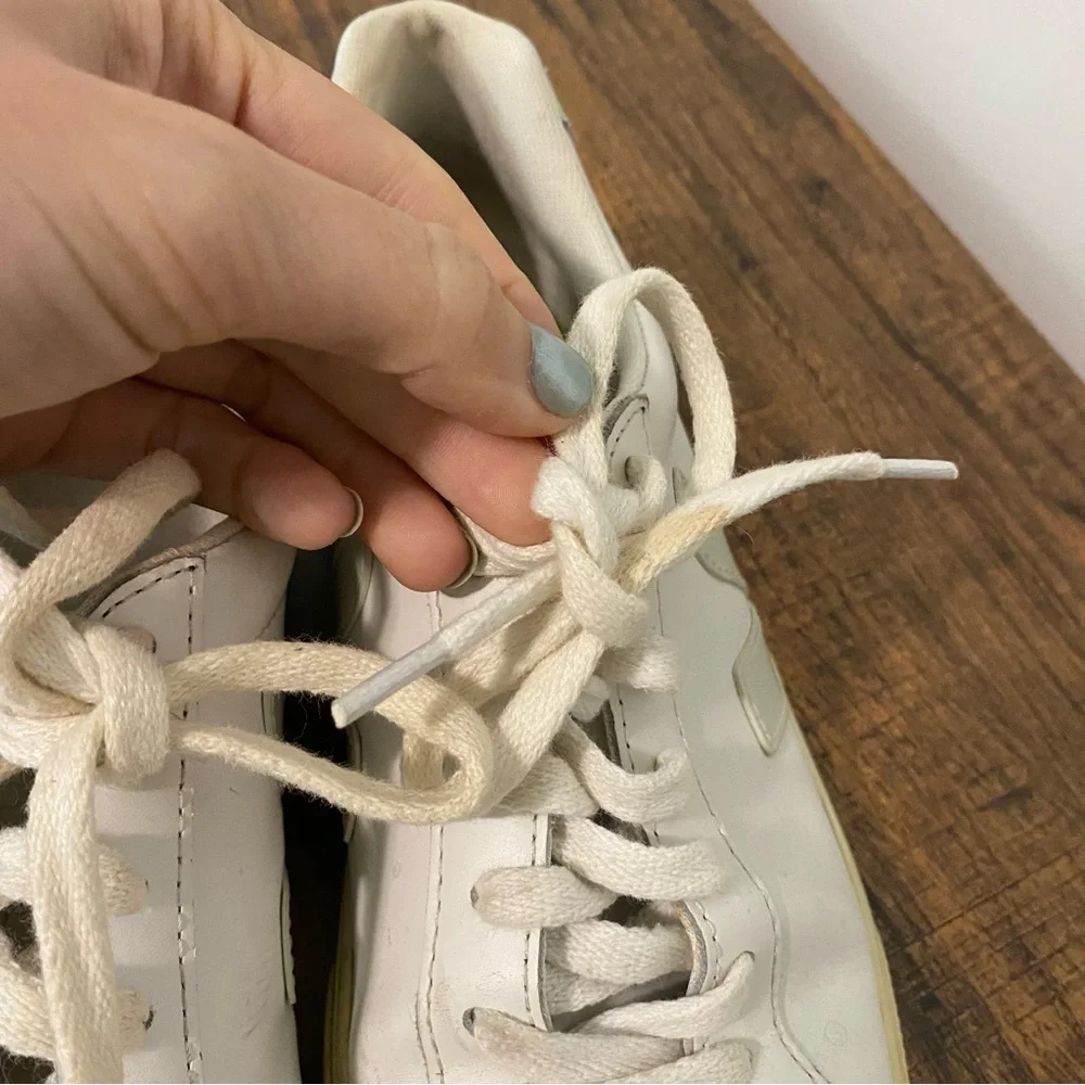 Veja White and Mint Green Sneakers size 7